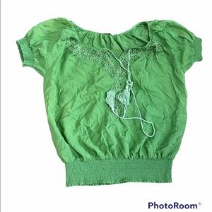 Lime green Bohemian blouse